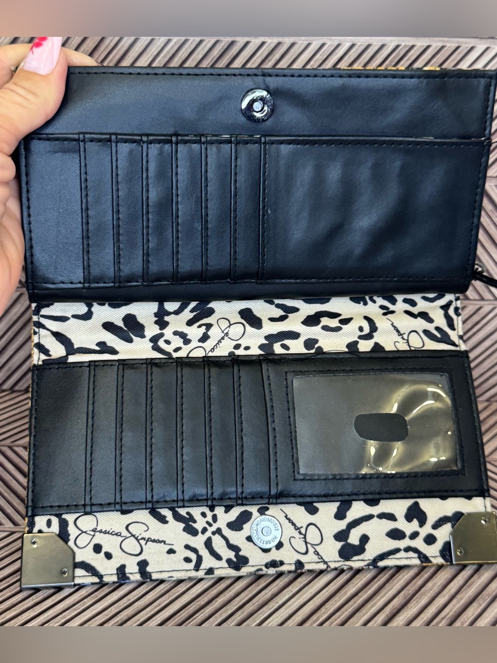 Jessica Simpson Python Print Blue Wallet - Picture 3 of 8